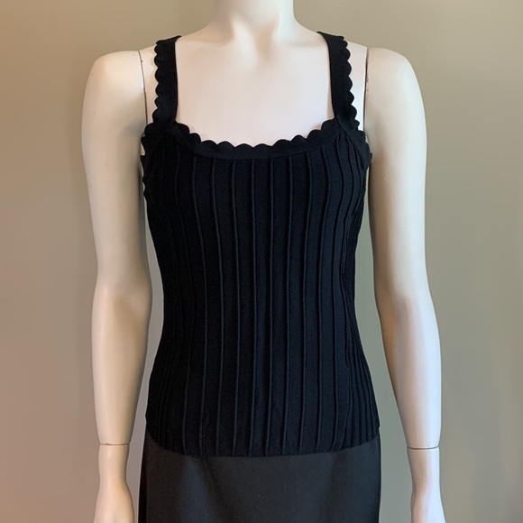 NANETTE Laporte Ribbed Tank scalloped Straps Black - Picture 5 of 15
